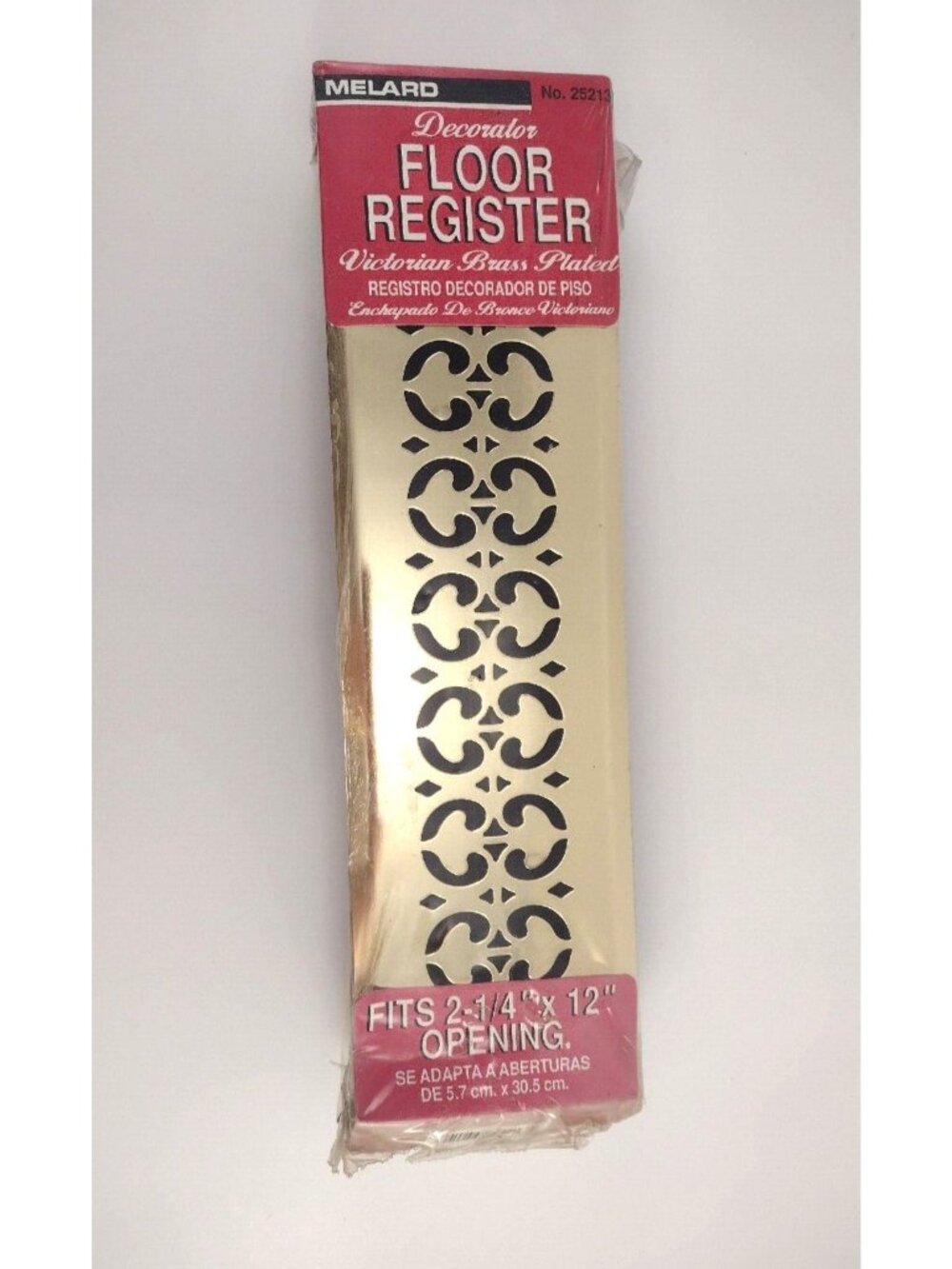 Melard Decorator Floor Register Victorian Brass Plated Fits 2.25"x12" Decorative